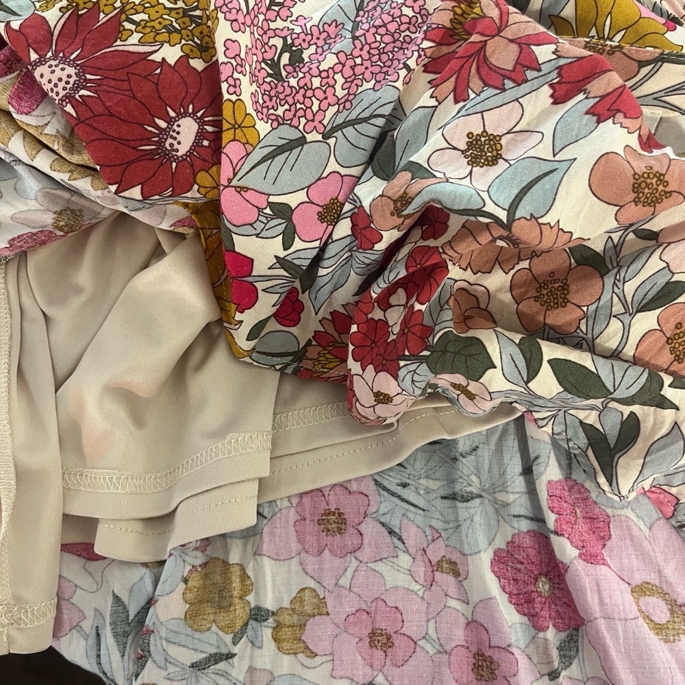 Entro Dress Womens Size Small Multi Color Floral Midi Flowy V Neck Bohemian Chic - Picture 9 of 10